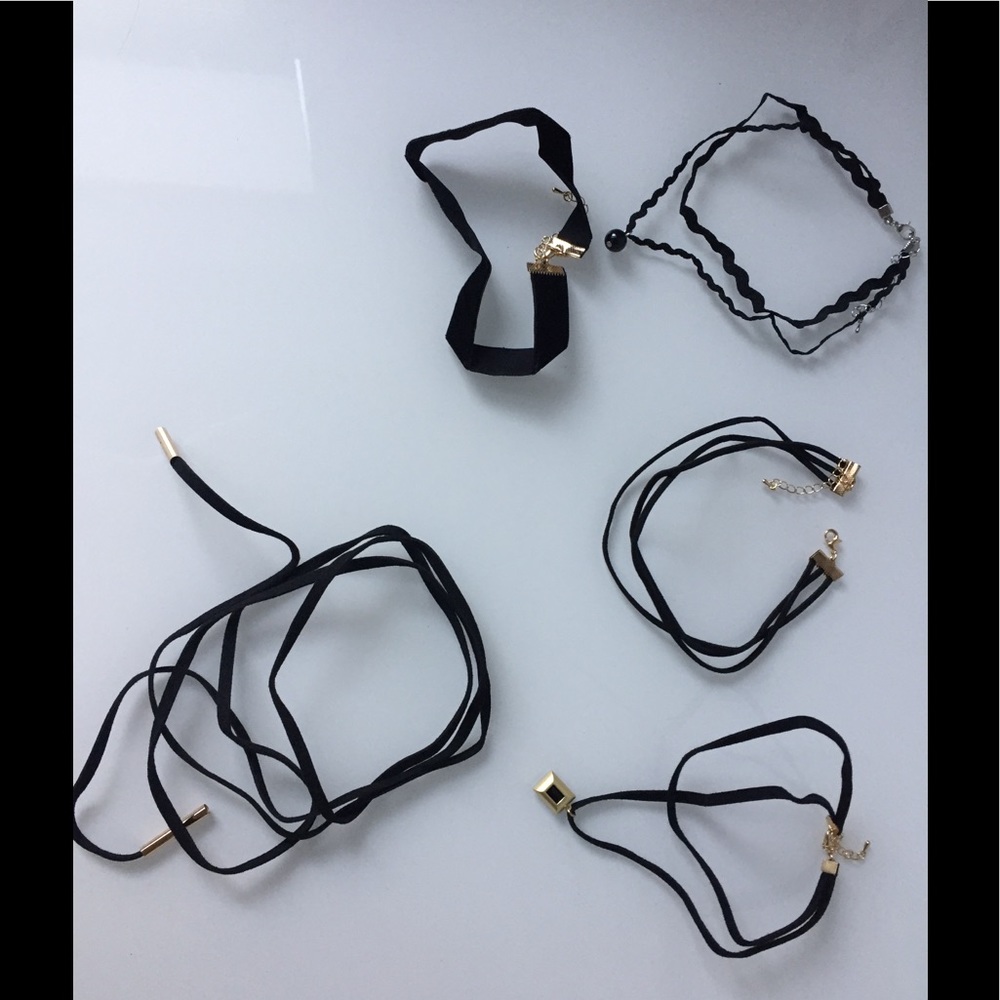 New Choker Set Black 5 Pieces
